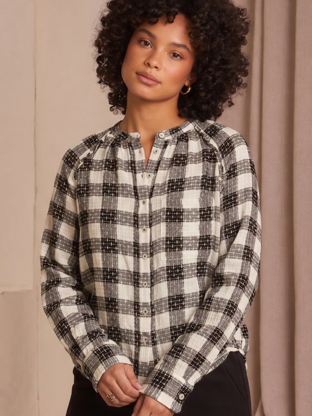Pilcro and the Letterpress Breezy Plaid Button Down Shirt